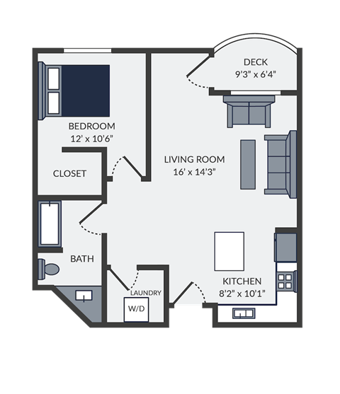 a floor plan of a bedroom apartment